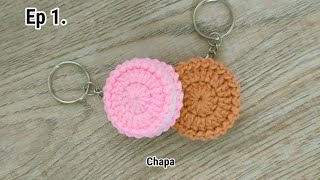 Ep1.🍪 Easy Crochet Biscuits Keychain Tutorial step by step #crochetkeychain