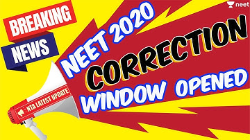 NEET 2020 Correction Window | NEET 2020 | NTA Latest Update | NEET | Unacademy NEET