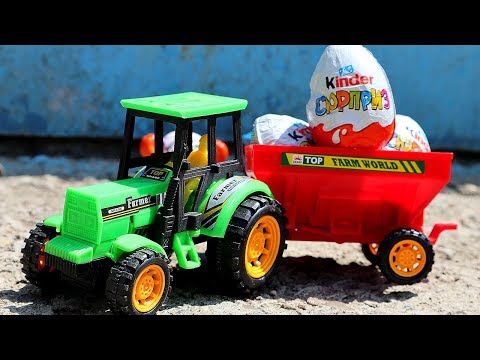 Tractor videos for children. Kinder Surprise. Videos for kids