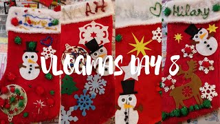 DECORATING DOLLAR TREE CHRISTMAS STOCKINGS| VLOGMAS DAY 8
