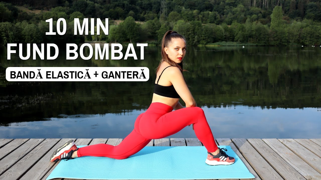 FUND BOMBAT IN 1O MIN | Exercitii Pentru Fese Rotunde Cu Banda Elastica Si Gantera