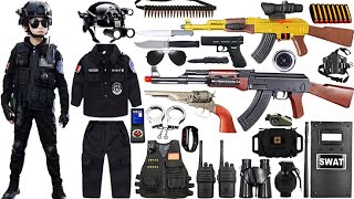 Special police weapon toy set unboxing,Revolvers, AK-47 automatic rifles, M416 gun,shield, Glock