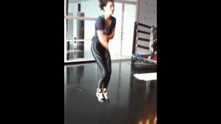Adriana Lima-Jump rope training at Aerospace NYC!