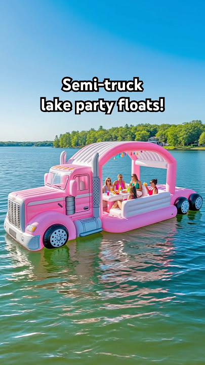 These inflatable semi-truck lake floats look incredible! 👏👏