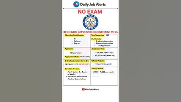 DRDO Recruitment 2025 | DRDO Notification 2025 | Daily Job Alerts #shorts