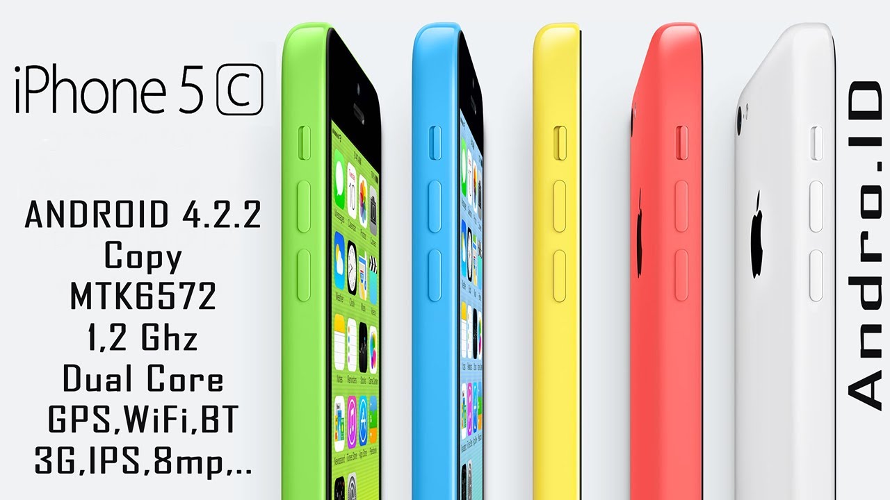Обзор iPhone 5C копия на Android 4.2.2/MTK6572 GooPhone i5C