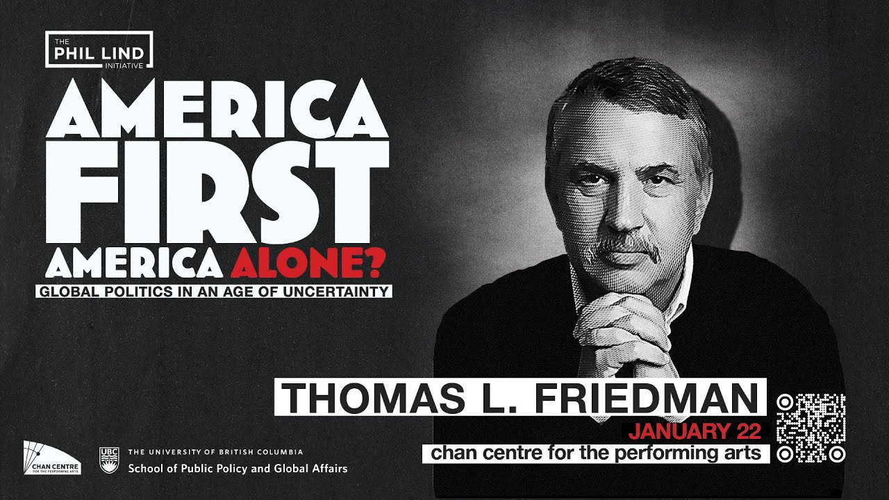 Инициатива Линда при Университете Британской Колумбии 2026: Томас Л. Фридман