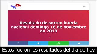 Resultado de sorteo loteria nacional domingo 18 de noviembre de 2018 Resultado de sorteo loteria nacional domingo 18 de noviembre de 2018