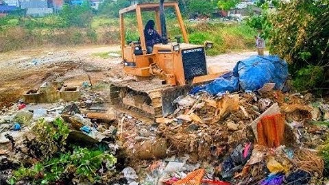 Amazing Update!! Recycle Transfer Garbage Dump Clear & Pushing Abandoned Toilet Bowl By Skill Dozer