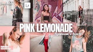 Pink Lemonade Free Lightroom Preset DNG & XMP | Moody Pink Preset | Instagram Presets | Lightroom
