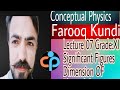 Significant Figures And Dimensions of a physical quantity Lecture 7 grade XI