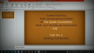 Task(Automated) |Web Development| Task 6| The Sparks Foundation| Sanket Devray