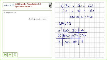 GCSE Maths EDEXCEL Foundation Specimen     Paper 1   Q21 Multiplying decimals