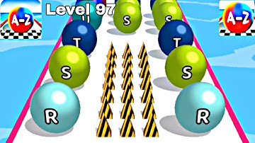 A - Z Ball Run 2048 - All Levels Ball Gameplay Android, iOS ( Level 96 - 100 )