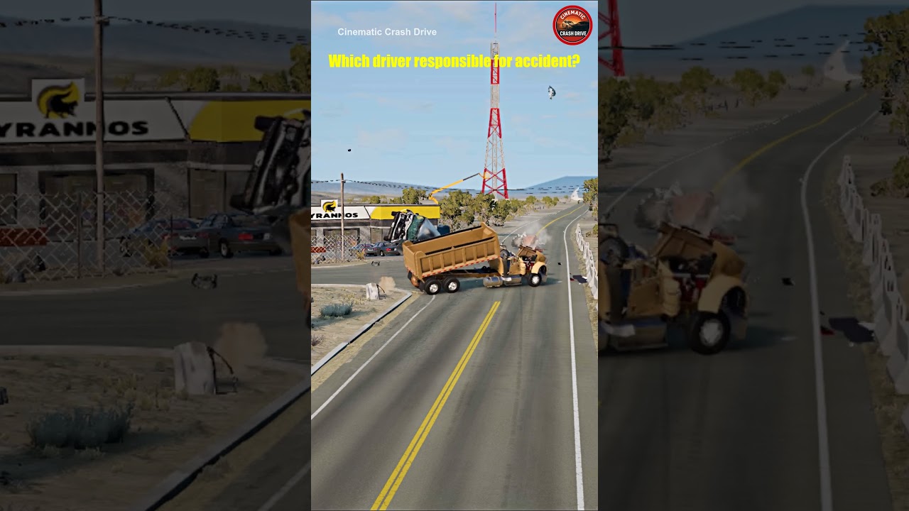 Realistic Highway Car Crashes | Cinematic BeamNG Drive Crash Simulation Shorts