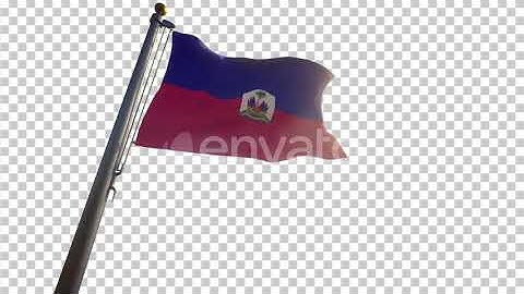 Haiti Flag on a Flagpole with Alpha-Channel | Motion Graphics - Envato elements