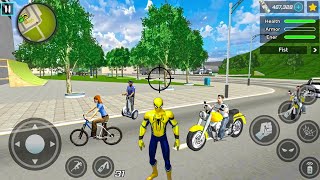 Spider Rope Hero Gangster Crime Simulator - Bike and Car Driving at Vegas City - Android Gameplay screenshot 5