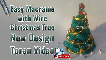 3d easy macrame with wire christmas tree (part-1)/macrame tree decoration toran/macrame tree pattern