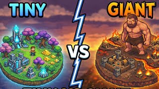 Tiny vs Giant Civilizations Battle in WorldBox!