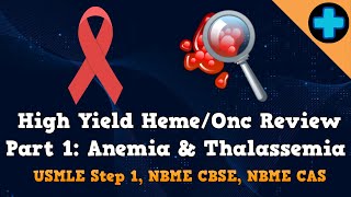 High Yield Heme/Onc Review Part 1: Anemia & Thalassemia Overview (USMLE Step 1, NBME CBSE & CAS)