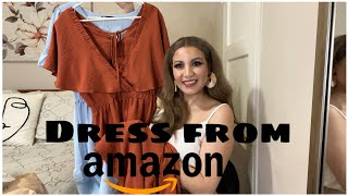 DRESS FROM #amazon/summer dress amazon/try on haul dress from Amazon/vestidos de amazon Simplee