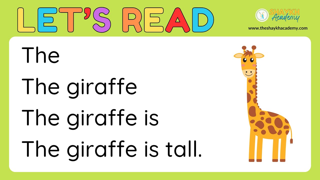 Let's Read | Giraffe 🦒 | Learn to Read Simple Sentences | Reading ...