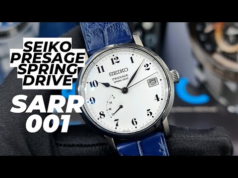 4K] Seiko Presage Spring Drive Riki Watanabe Enamel Dial SARR001 SNR037  with Telhus Navy Croc Strap - YouTube