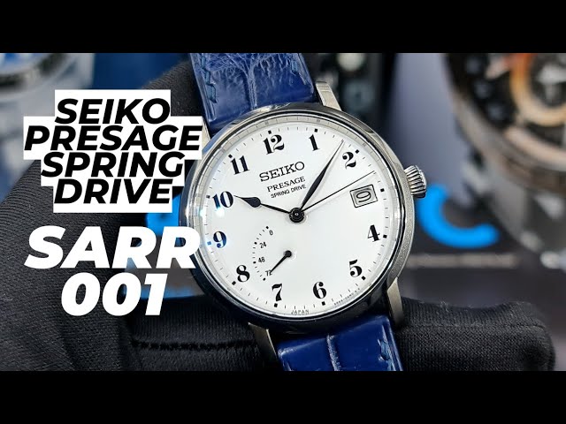 [4K] Seiko Presage Spring Drive Riki Watanabe Enamel Dial SARR001 SNR037  with Telhus Navy Croc Strap - YouTube