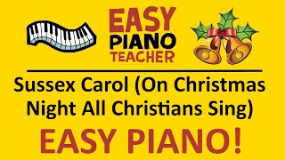 🎹 EASY piano: Sussex Carol (On Christmas Night) keyboard tutorial (Christmas carol) by #EPT