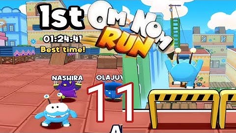 om nom run - race - part 11- play game ( indroid iOS game) walk through