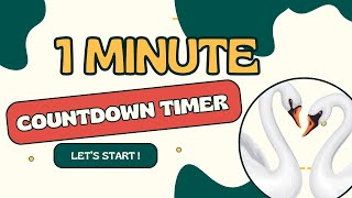 SWAN COUNTDOWN ! 1:00 🦢 Swan countdown timer from 1 minute to zero in minutes and seconds / 60"' - 0