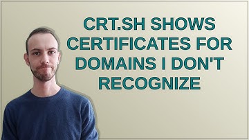 Security: crt.sh shows certificates for domains I don
