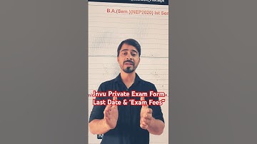 Jnvu Private Exam Form Fees & Date #jnvuprivateexamformfees