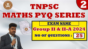 TNPSC-Group II  - 2024/ MATHS  PYQ/ Prelims / 75 DAYS STUDY PLAN /  Er. THANGAMUTHU SIR.