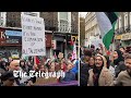 Pro-Palestine protesters demonstrate outside of Keir Starmer&#39;s offices in London