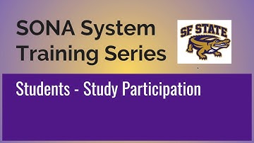 SONA Tutorial - Student Participation