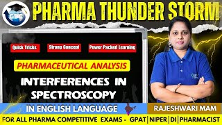INTERFERENCES IN SPECTROSCOPY-PHARMA ANALYSIS | Pharma Thunder Storm FOR-GPAT, NIPER, PHARMACIST, DI