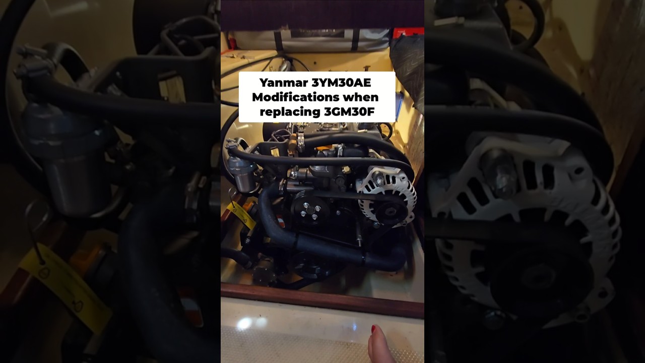 ⁣Yanmar 3YM30AE Modifications when replacing 3GM30F on an Island Packet 320 #shorts