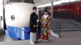 ６月に京都鉄博で結婚式予定のカップルが前撮りに臨む