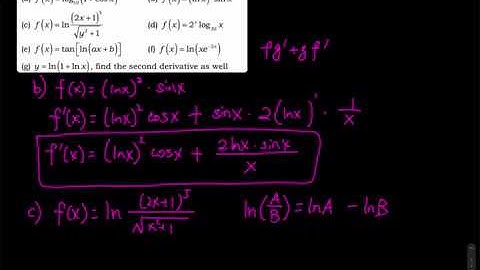3.6 Part 1 of 3: Derivatives of Logarithmic Functions | Differential Calculus