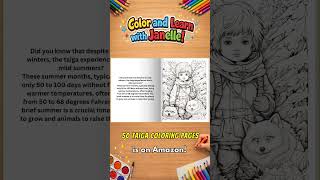 Taiga coloring scenes with forests and wildlife