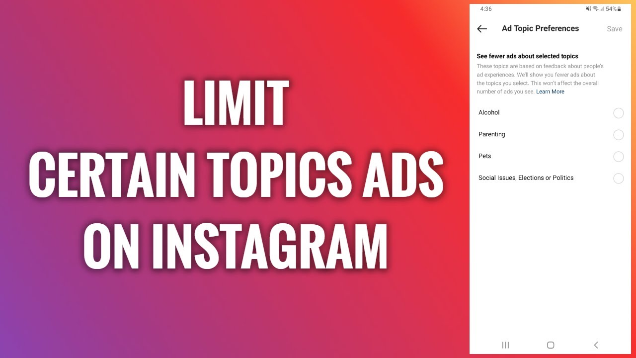 How To Limit Certain Topics Ads On Instagram YouTube