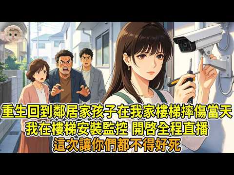 上一世，鄰居家孩子在我家樓梯摔傷，我們及時送醫，鄰居反咬一口説我們故意推他，逼我們賠償醫療費和精神損失費，我們敗訴後傾家盪産。重生回那天，我在樓梯上安裝了監控攝像頭。