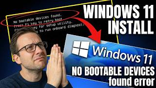 Windows 11 Install: No Bootable Device Found Error FIX!