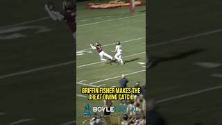 Russell junior Griffin Fisher makes the great diving catch! #HighSchoolFootball #Football