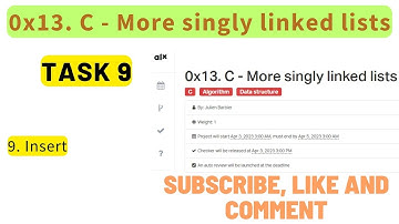 0x13. C - More singly linked lists; ALX: 9. Insert