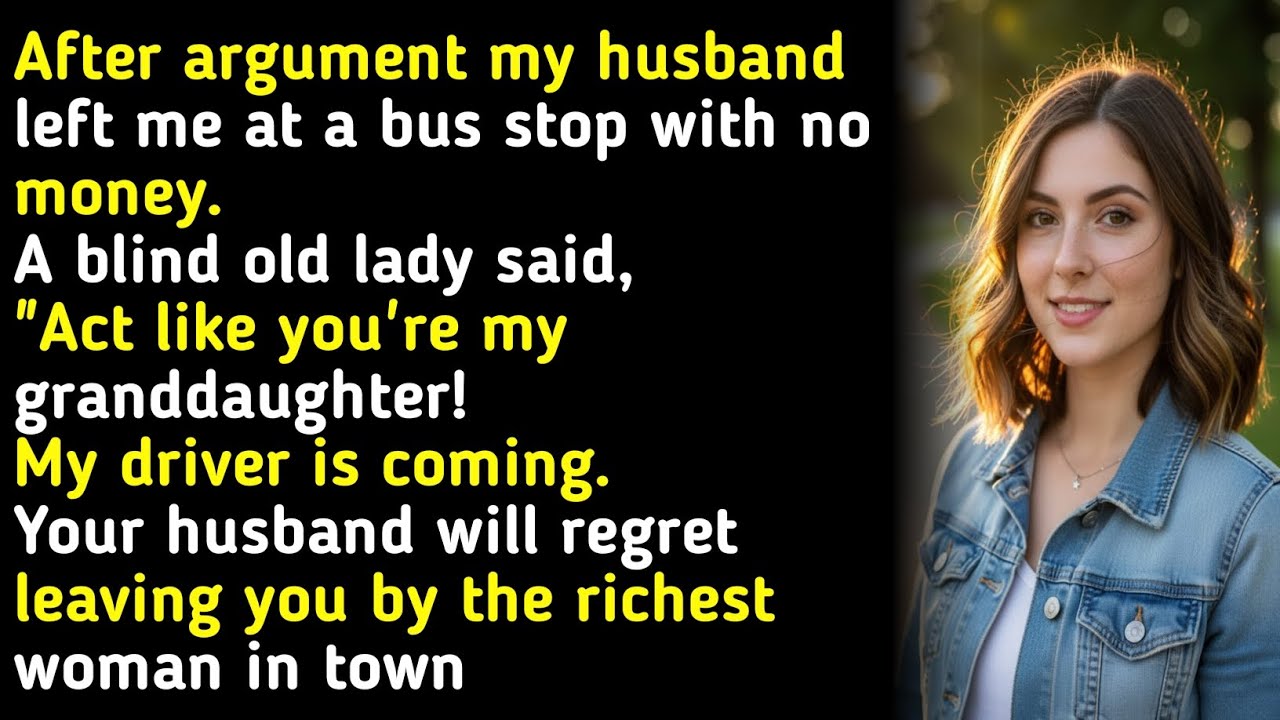 After argument my husband left me at a bus stop with no money.A blind old lady said,
