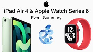 iPad Air 4 Release Date and Price \& Apple Watch 6 Event Summary