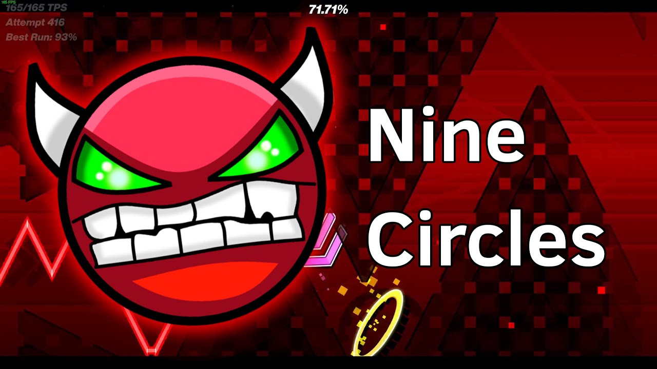 Nine Circles 100% (All Coins) [Hard Demon] | Geometry Dash - YouTube
