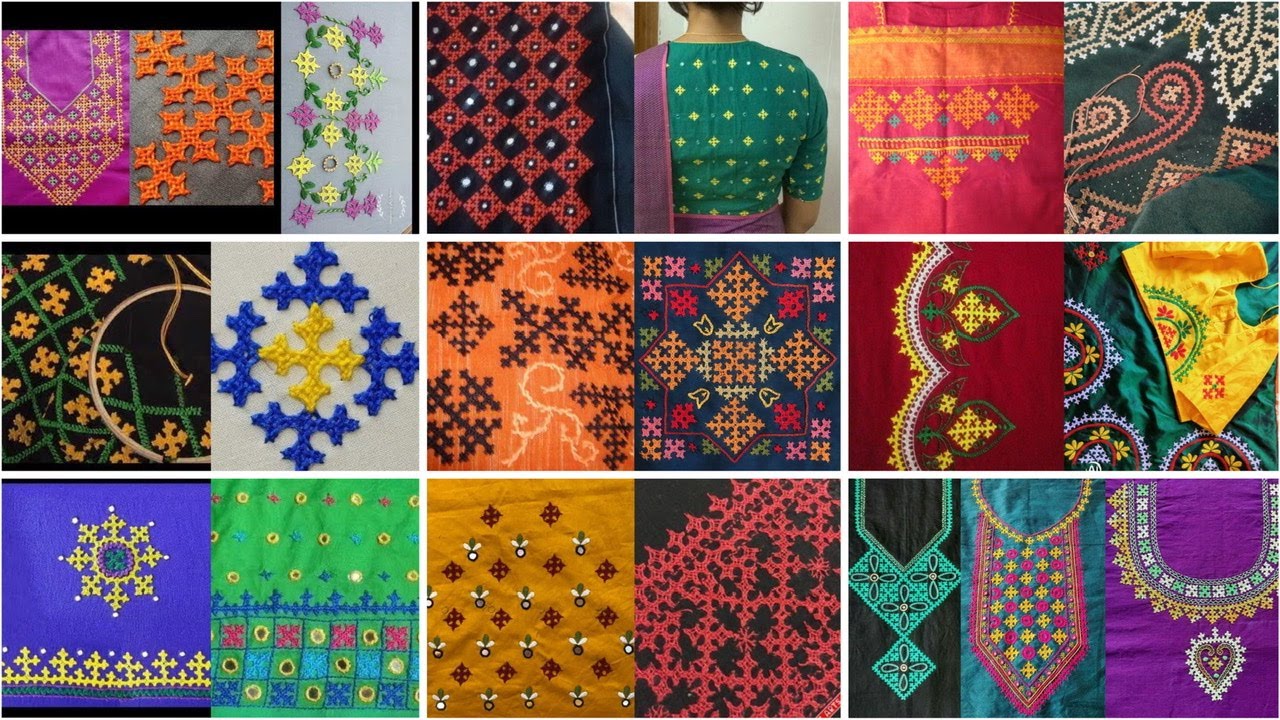 200 дизайнов блузок с ручной вышивкой своими руками/дизайн сари с вышивкой синдхи/дизайн гуджарат...